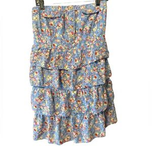 Strapless Floral Dress